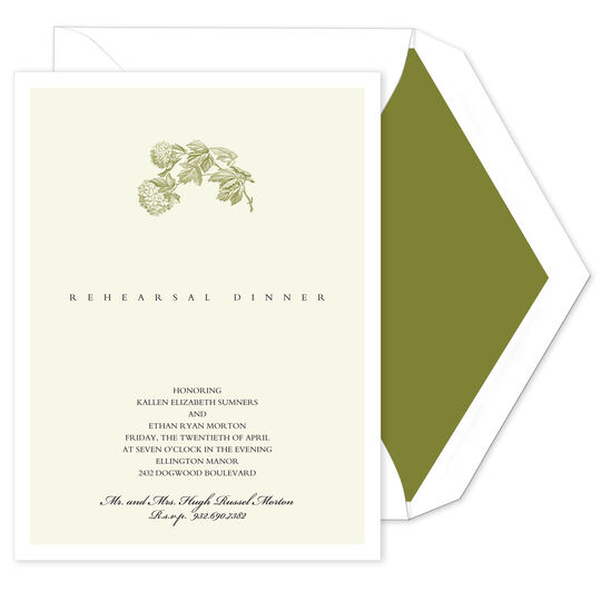 Green Hydrangea Invitations